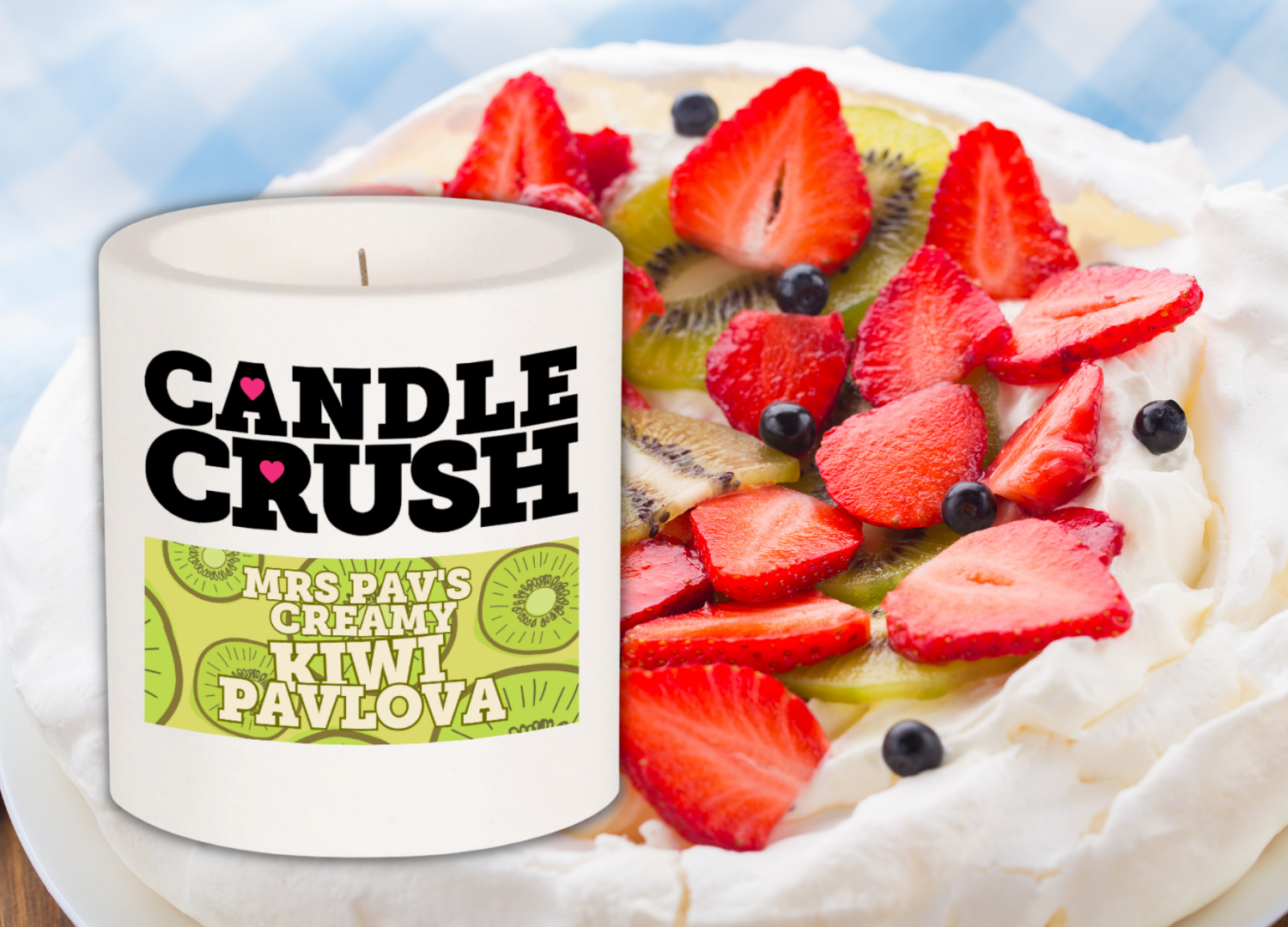 Mrs Pav's Creamy Kiwi Pavlova Scented Candle Candle Crush